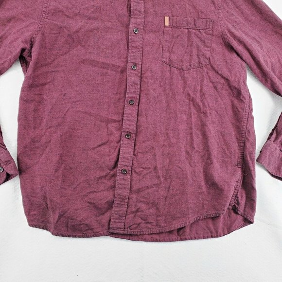 Chaps Shirt Men's Long Sleeve Casual Button Up Collared Twill Oxford Red XL - Picture 3 of 12